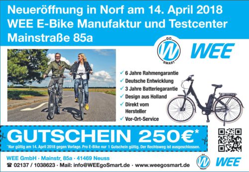 Eröffnung WEE E-Bike Manufaktur Neuss